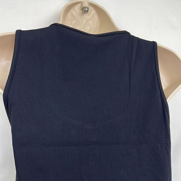 Lanston REVOLVE black ribbed cropped Henley tank top NWT size small - Picture 8 of 11